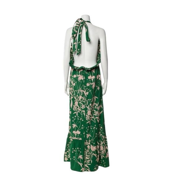 Borgo de Nor Women’s Floral Maxi Ruffle Crossback Dress. Green size 6. - Picture 3 of 13